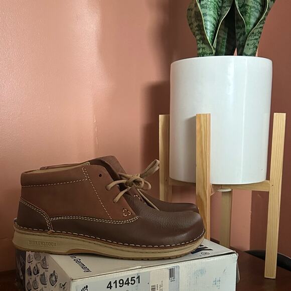 Birkenstock Original Memphis High Zimt Brown Leather Ankle Boots NEW Size 36 - Picture 1 of 6